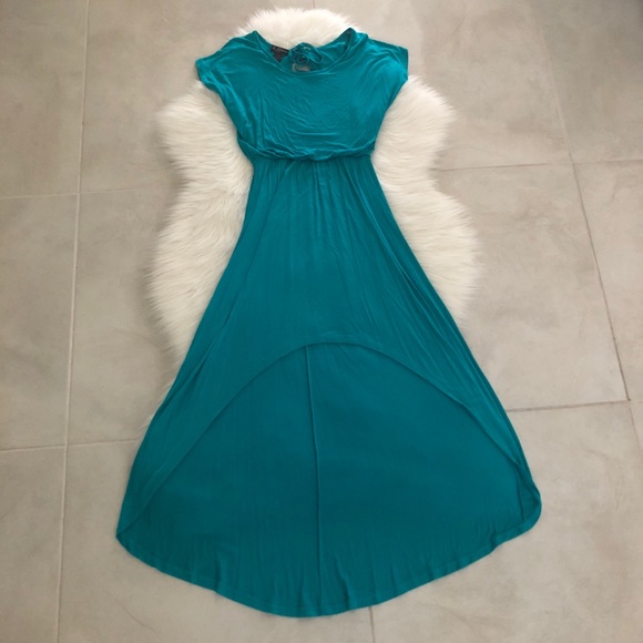 Teal High Low Maxi Dress, size Small - Picture 3 of 7